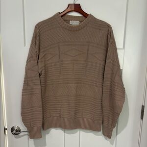 Vintage Lord Jeff Cable Knit Textured Sweater 100% Fine Cotton Sz XL